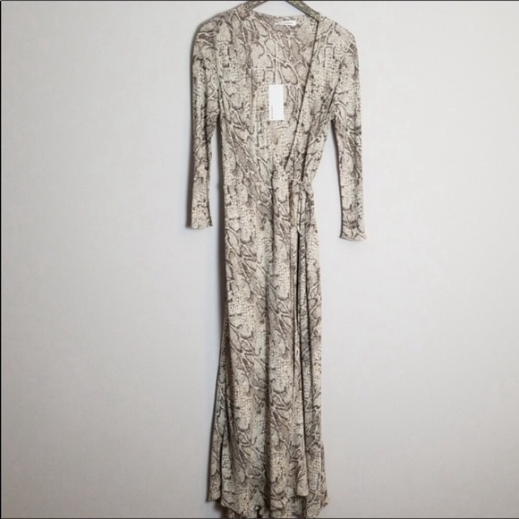 Reformation Jaz Wrap Midi Dress In Python - Picture 3 of 8